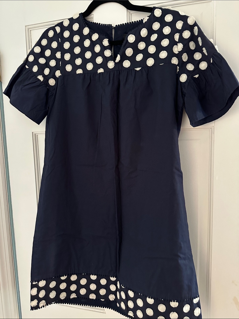 J. Crew Navy Dress with White Polka Dots